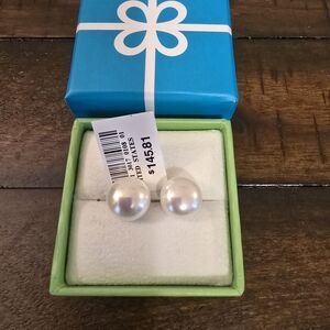 Cultured Fresh Water Pearl Stud Earrings 12-13 mm NWT